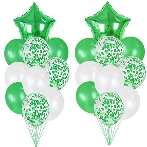 30 Adet Yeşil Yıldız Uçan Balon Demeti
