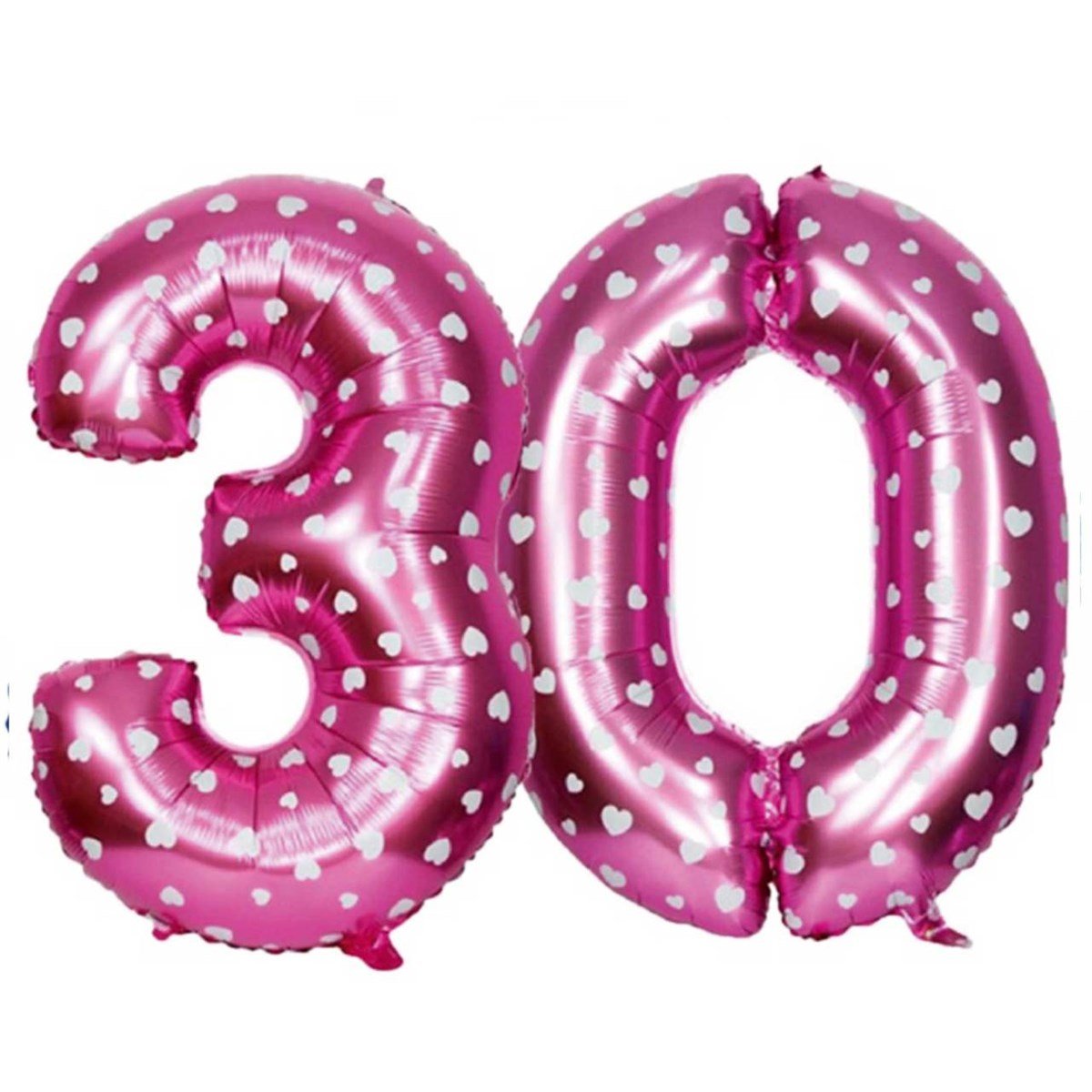 30 Yaş Balonu Pembe Puanlı 90 cm