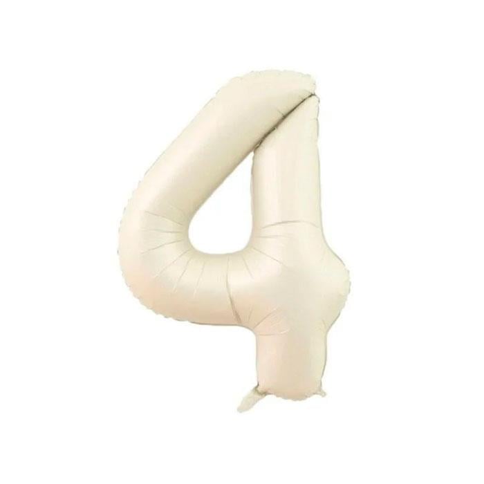 4 Rakam Krem Renk Folyo Balon 76 Cm