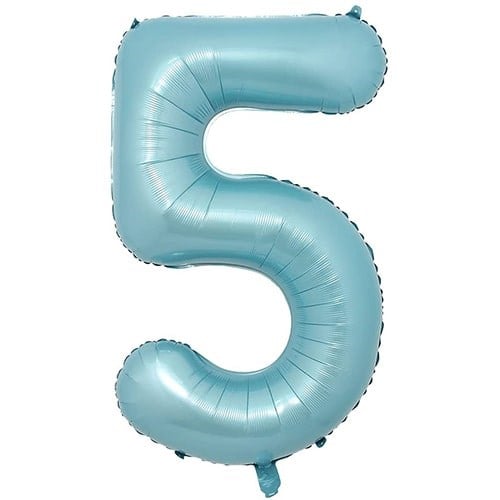 5 Rakam Mavi Pastel Folyo Balon 76 Cm