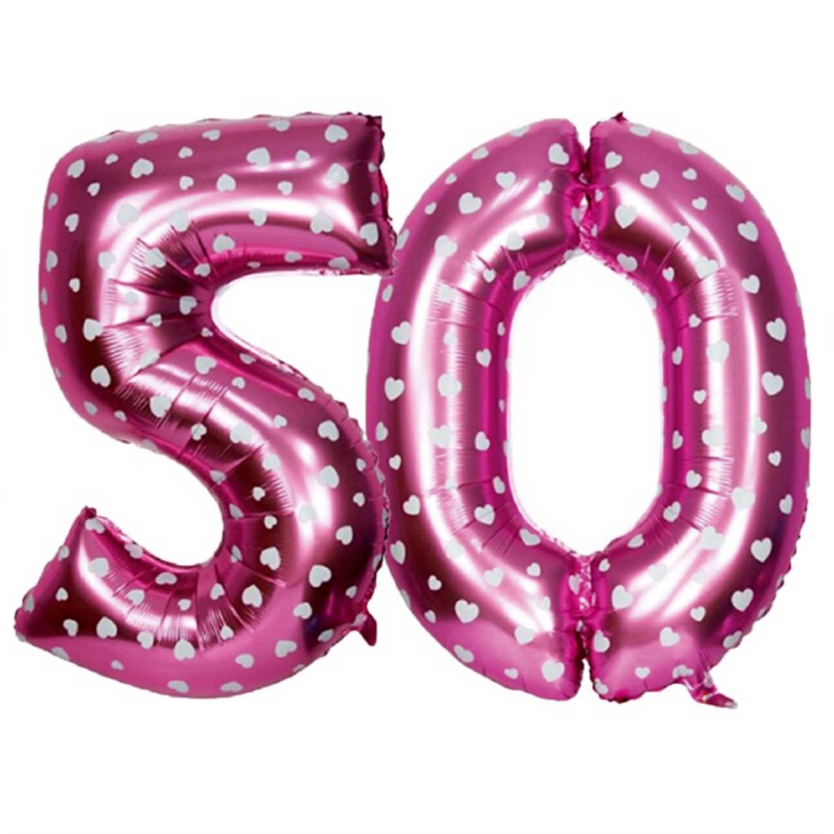 50 Yaş Balonu Pembe Puanlı 90 cm