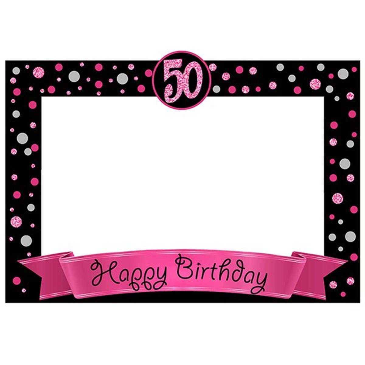 50 Yaş Fotoğraf Çerçevesi Fuşya