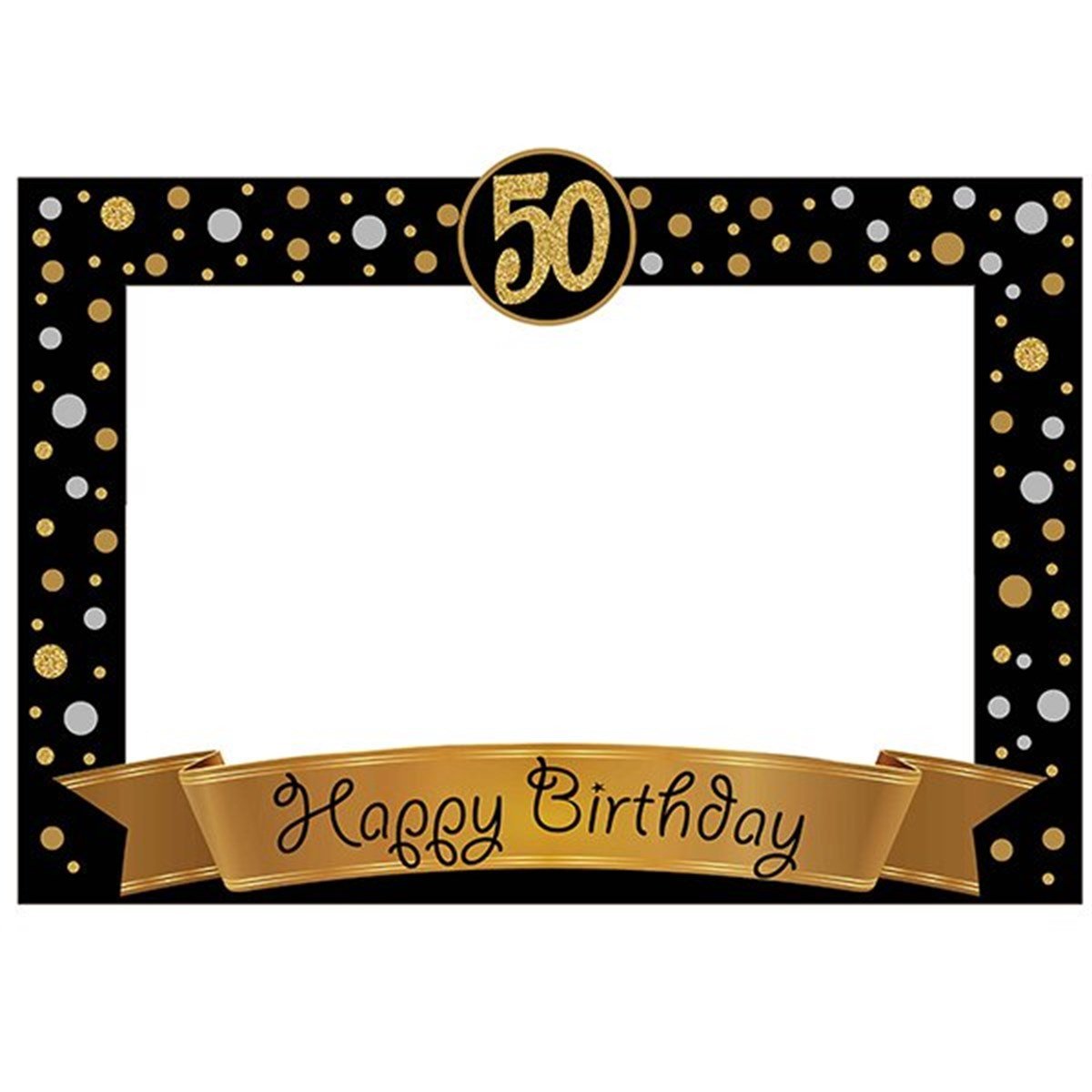 50 Yaş Fotoğraf Çerçevesi Gold