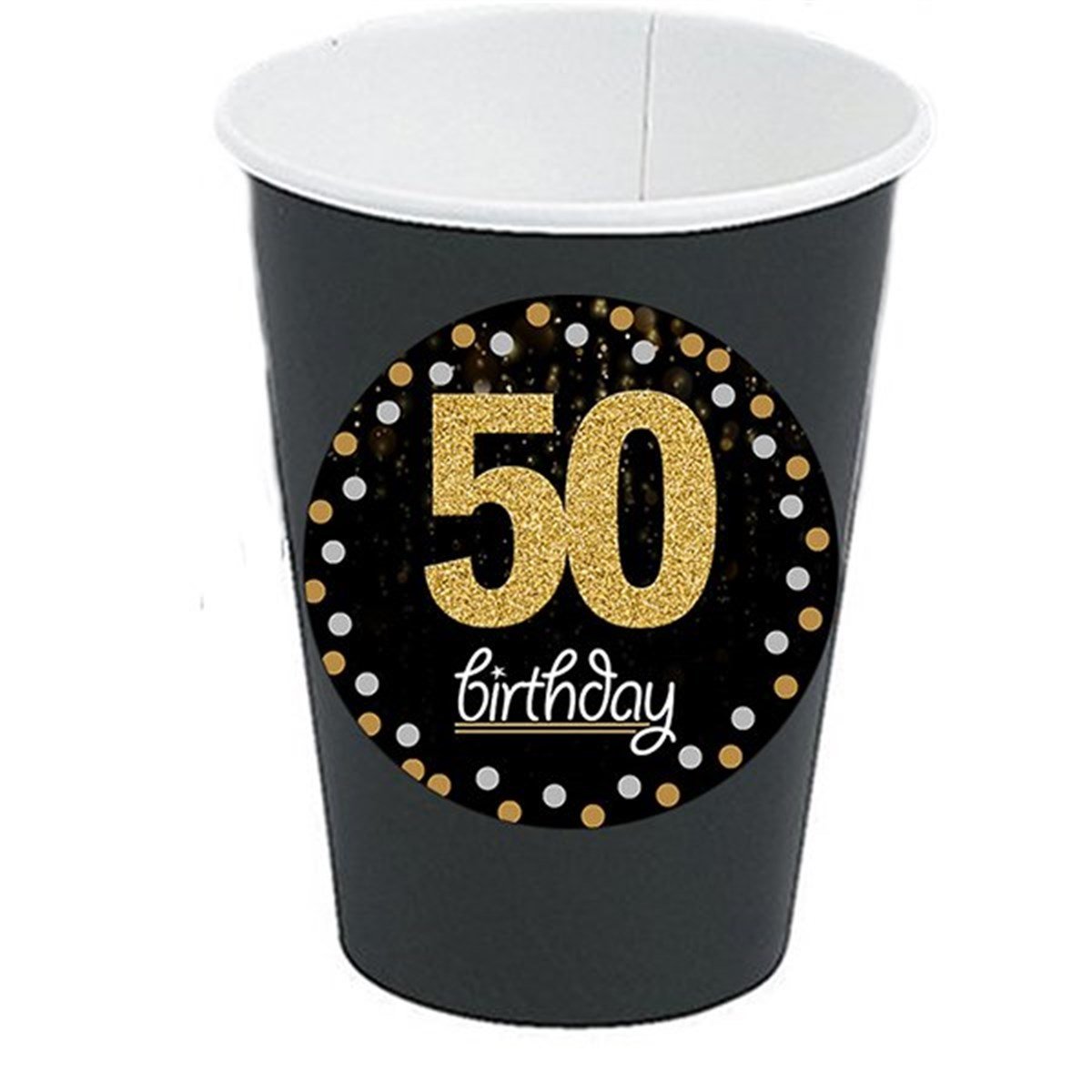 50 Yaş Siyah Bardak