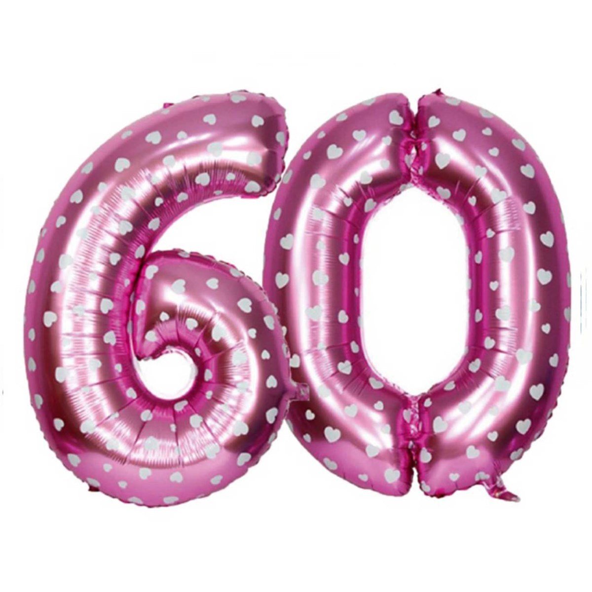 60 Yaş Balonu Pembe Puanlı 90 cm