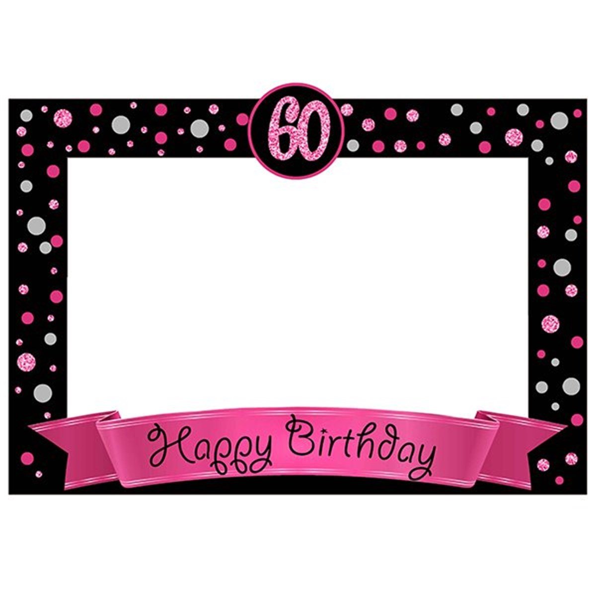 60 Yaş Fotoğraf Çerçevesi Fuşya