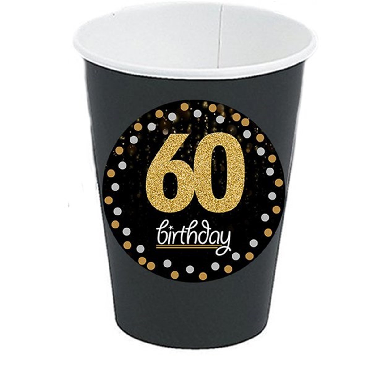 60 Yaş Siyah Bardak