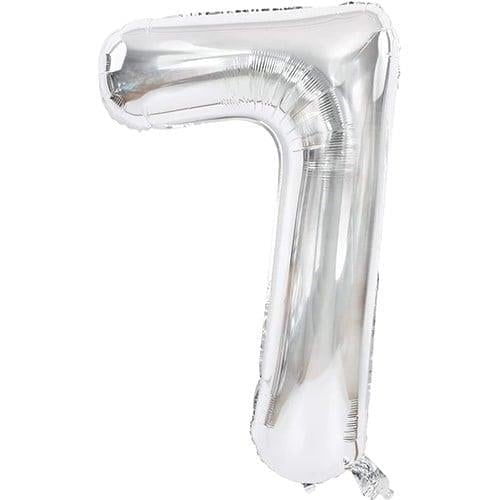 Gümüş Renk 76 cm7 Rakam Folyo Balon Gümüş 76 cm