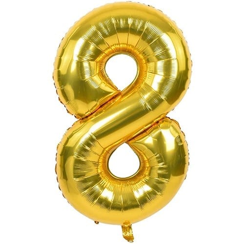 8 Rakam Folyo Gold Renk  Balon Küçük 35 cm