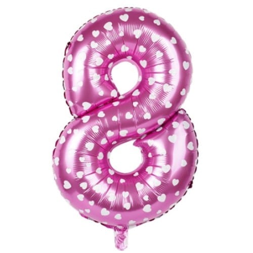 8 Rakam Pembe Kalpli Folyo Balon 40 inç