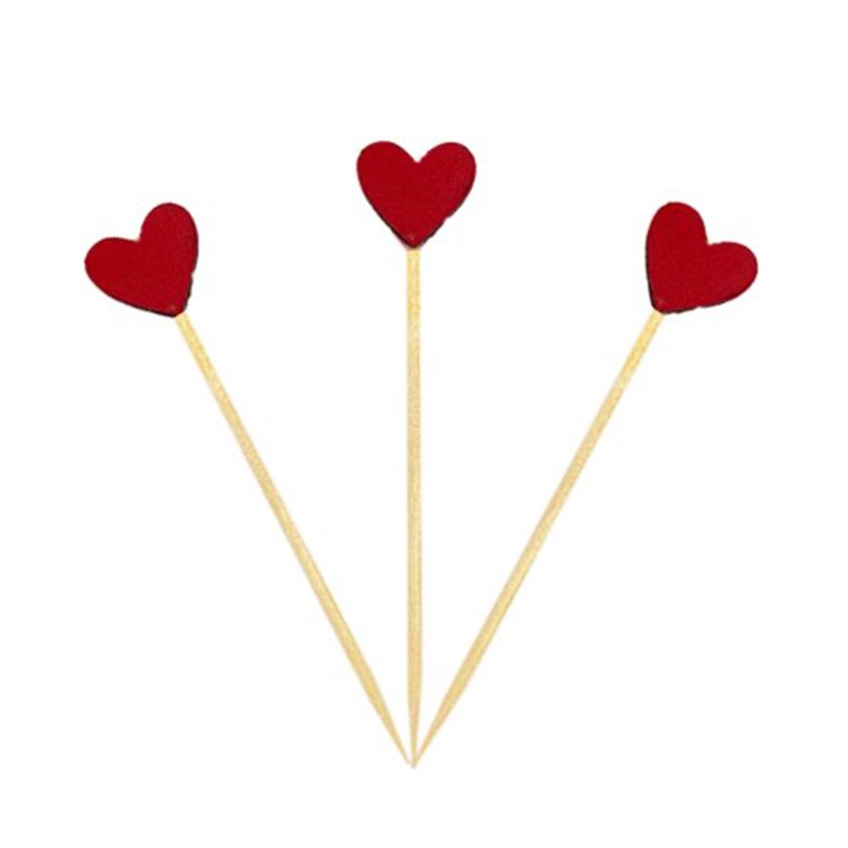 Ahşap Kalp Kürdan Süs 10 Adet