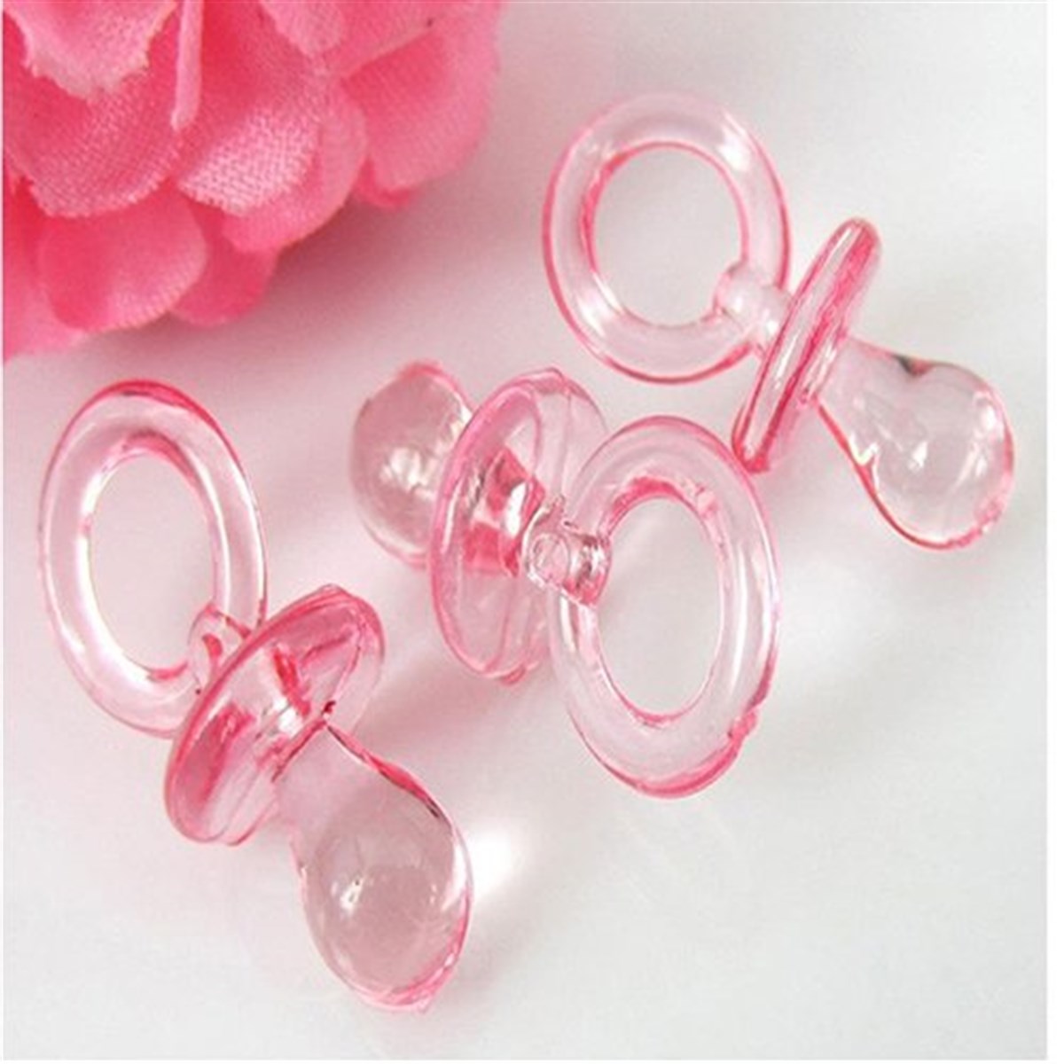 Akrilik Pembe Emzik 10 Adet