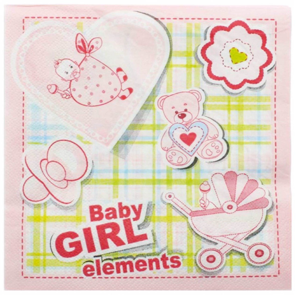 Baby Grıl Pembe Peçete 20 Adet