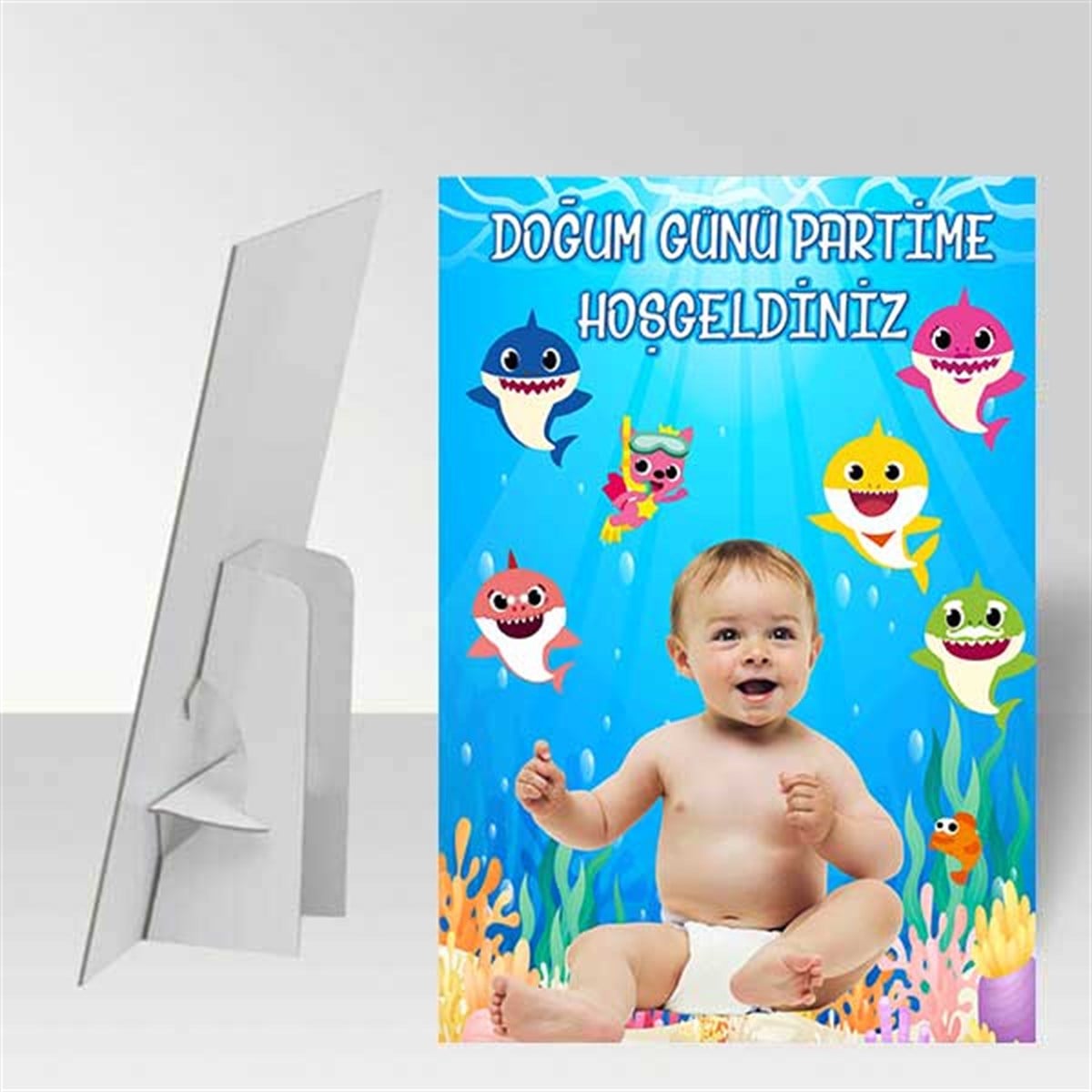 Baby Shark Kişiye Özel Ayaklı Pano