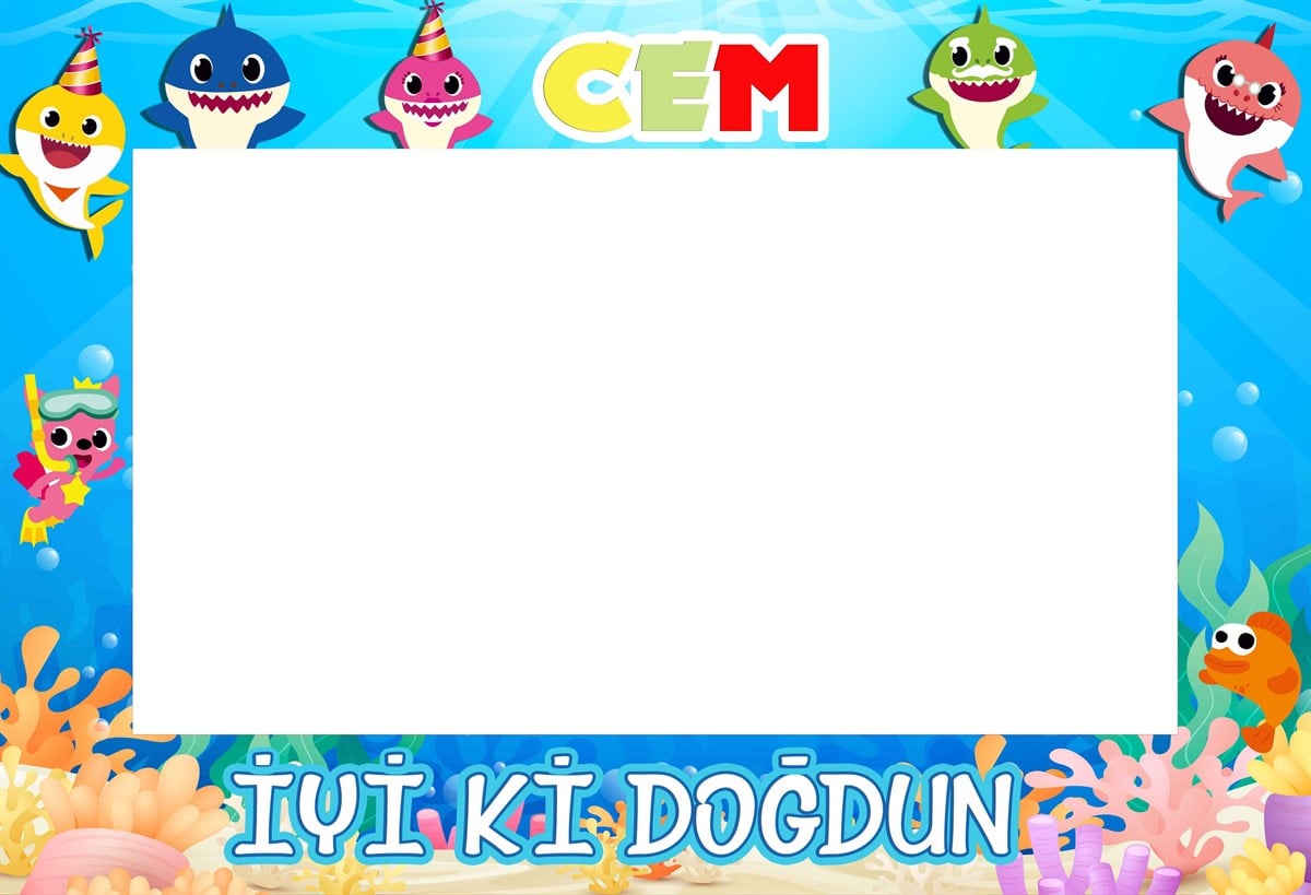 Baby Shark Kişiye Özel Çerçeve