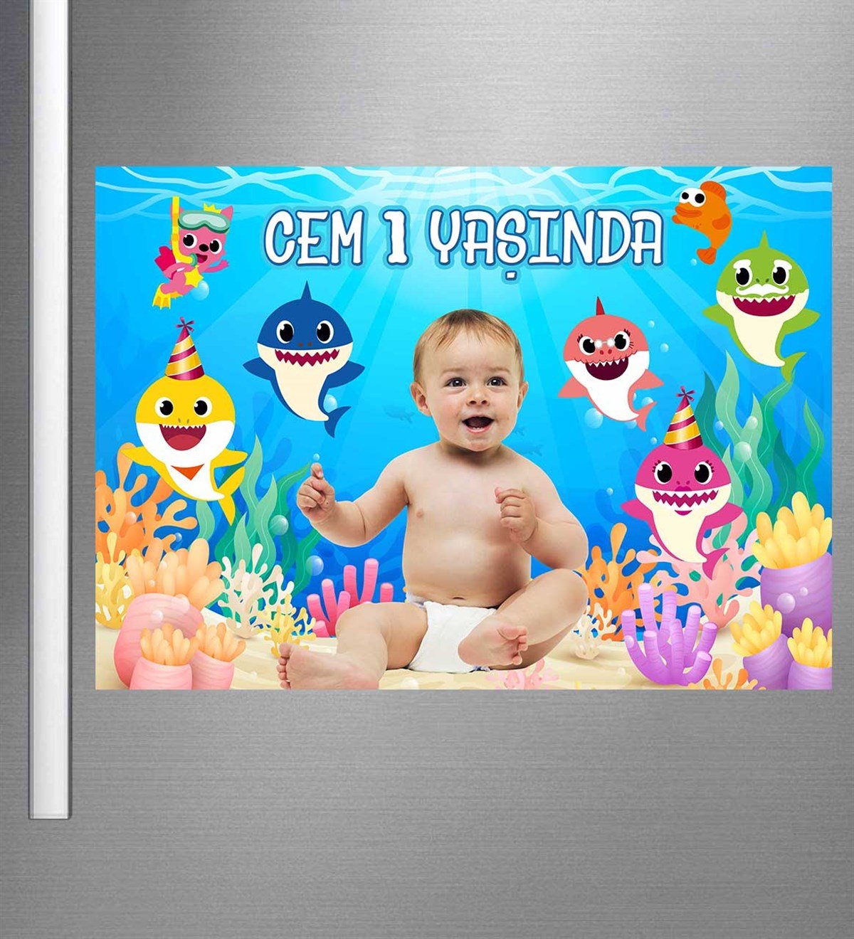 Baby Shark Kişiye Özel Magnet 18 Adet