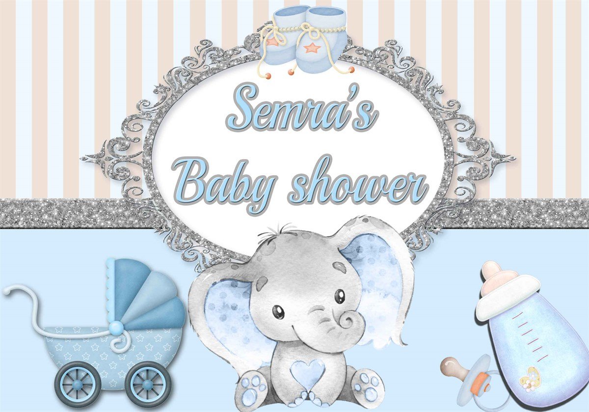 Baby Shower Erkek Kişiye Özel Afiş