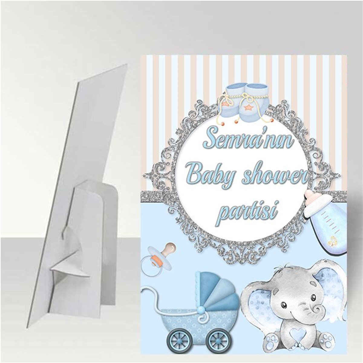 Baby Shower Erkek Kişiye Özel Ayaklı Pano