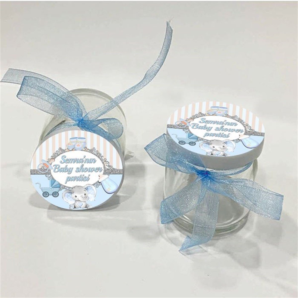 Baby Shower Erkek Kişiye Özel Kavanoz 10 Adet