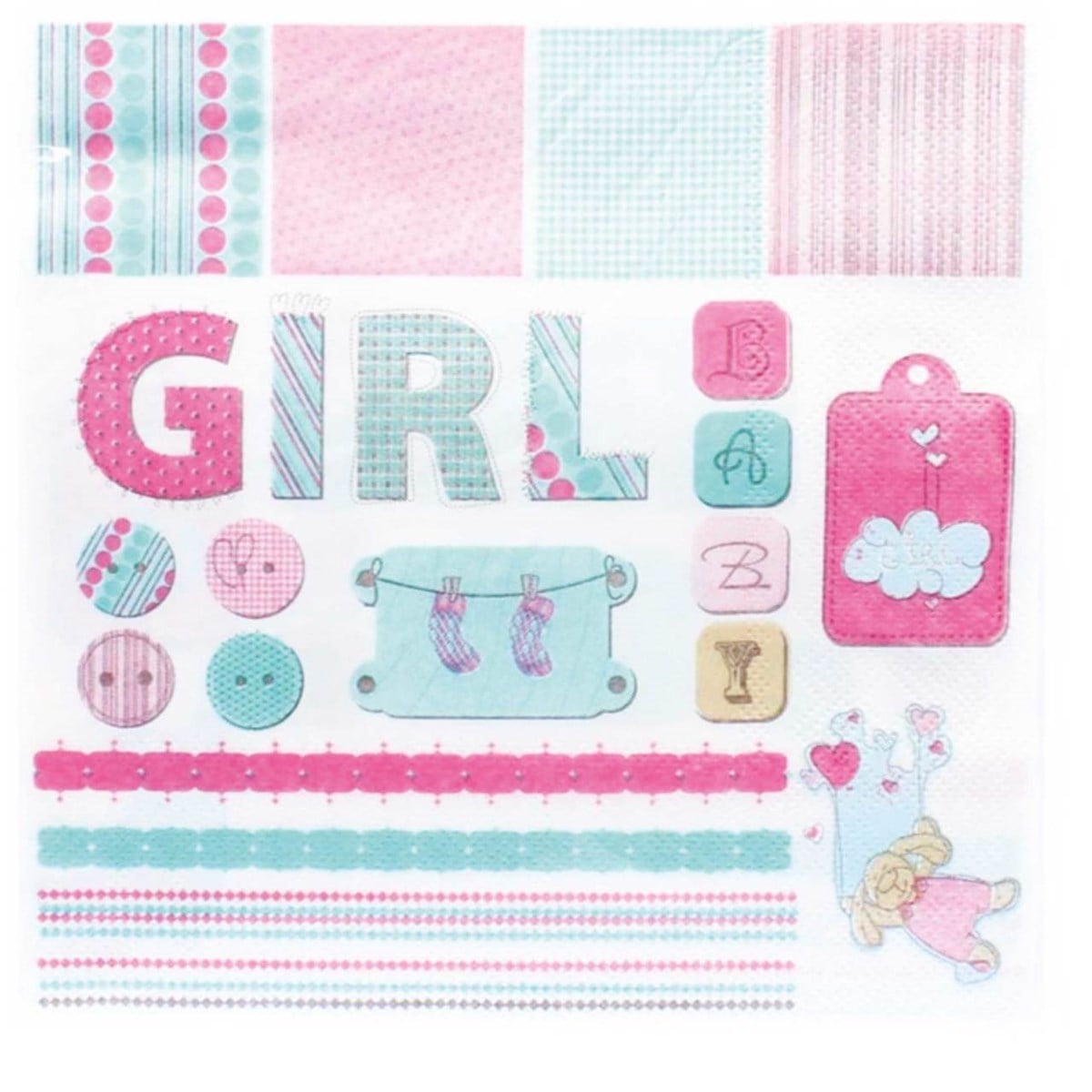 Baby Shower Girl Yazılı Peçete 20 Adet
