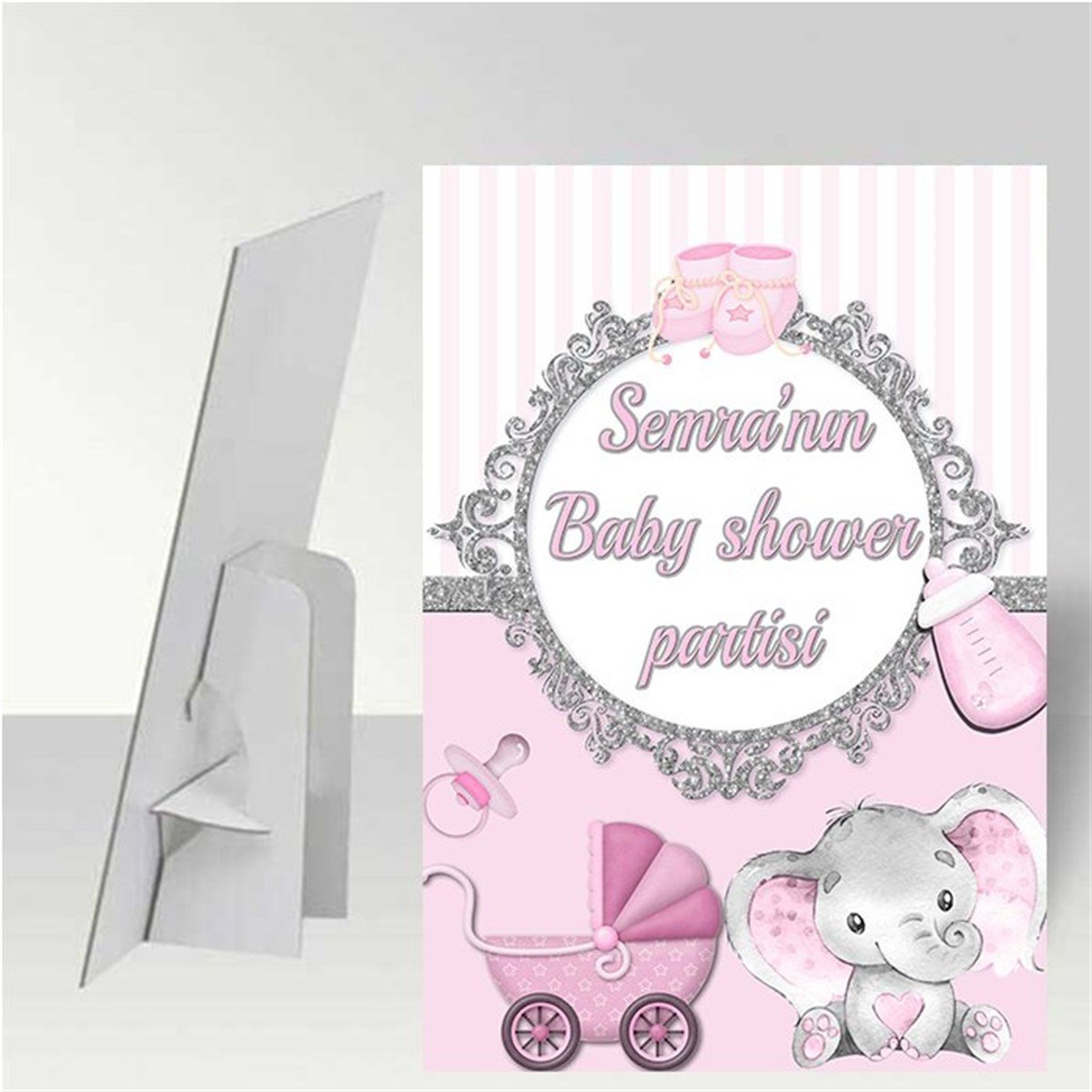 Baby Shower Kız Kişiye Özel Ayaklı Pano