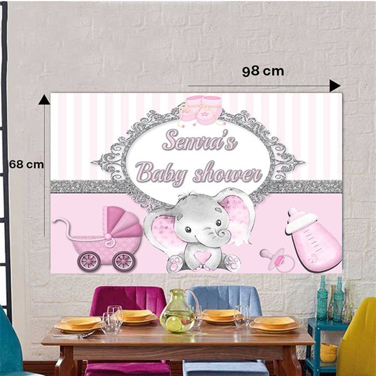 Baby Shower Kız Kişiye Özel Duvar Panosu