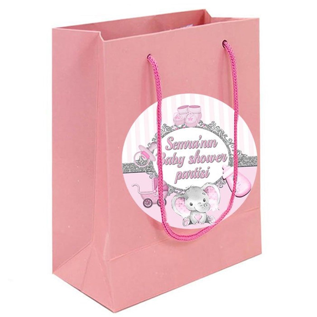 Baby Shower Kız Kişiye Özel Parti Çantası 10 Adet