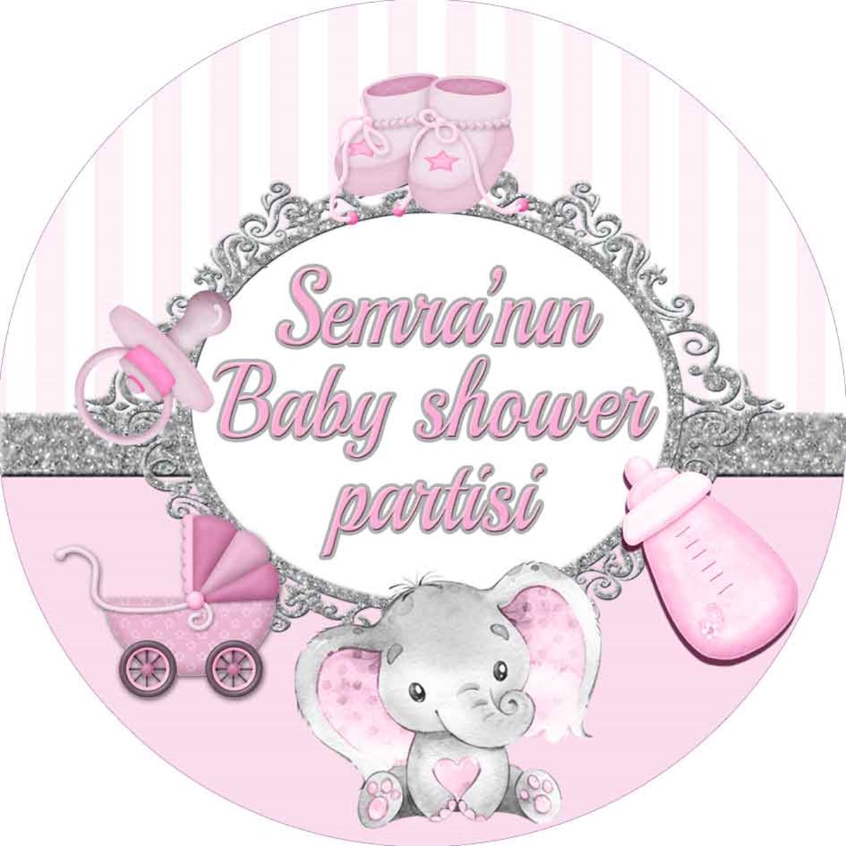 Baby Shower Kız Kişiye Özel Sticker 24 Adet