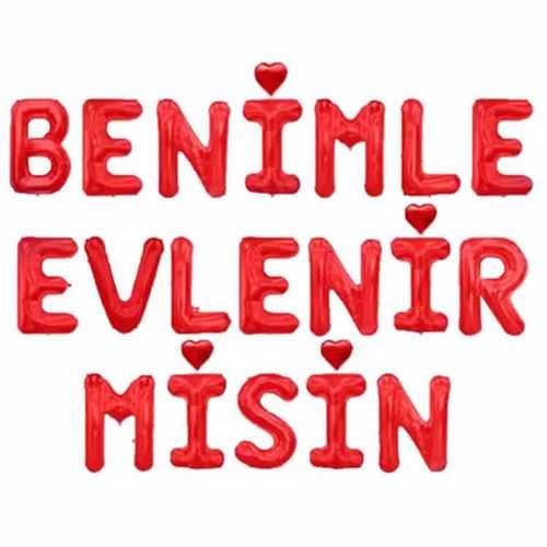 Benimle Evlenirmisin Yazılı Folyo Balon