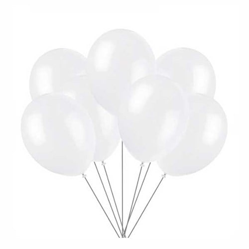 Beyaz Balon Metalik 100 Adet