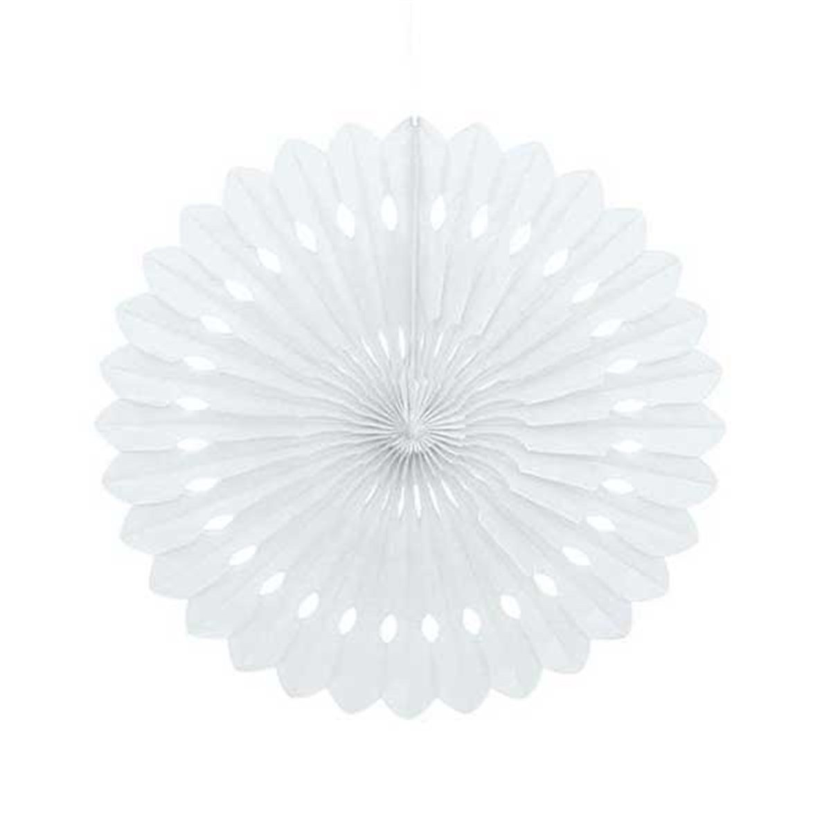 Beyaz Delikli Yelpaze Küçük Çark Süs 30 cm