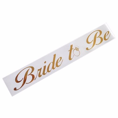 Beyaz Gold Yazılı Bride To Be Kuşak