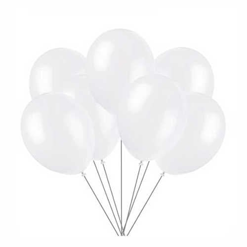 Beyaz Metalik Balon 100 Adet