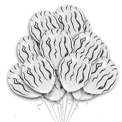 Beyaz Renkli Zebra Balon 14 Adet