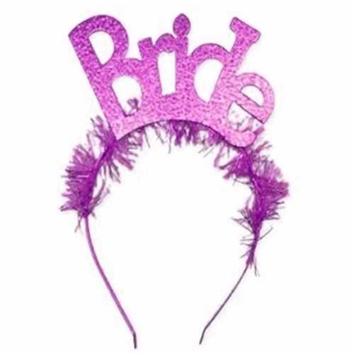 Bride Yazılı Fuşya Taç
