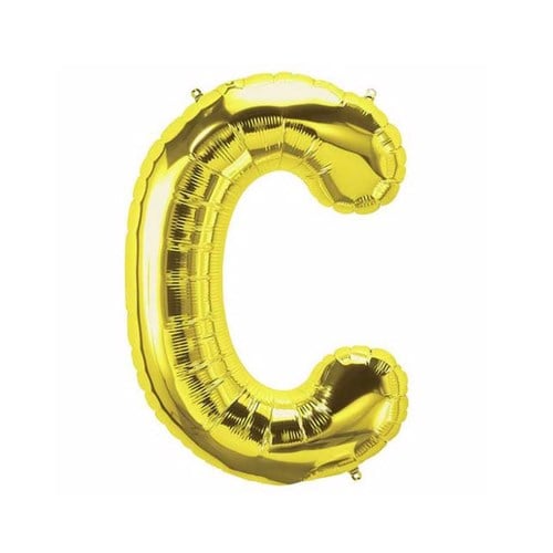 C Harf Folyo Gold Renk Balon Küçük 35 Cm