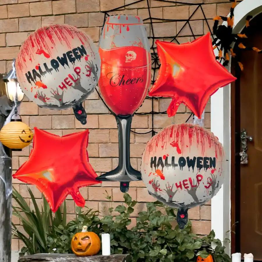 Halloween SüsleriCadılar Bayramı Folyo Balon Seti (Korkunç Kadeh)
