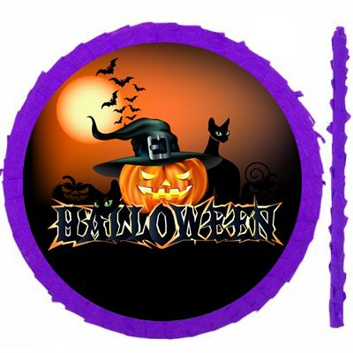 Cadılar Bayramı Mor Pinyata + Sopası