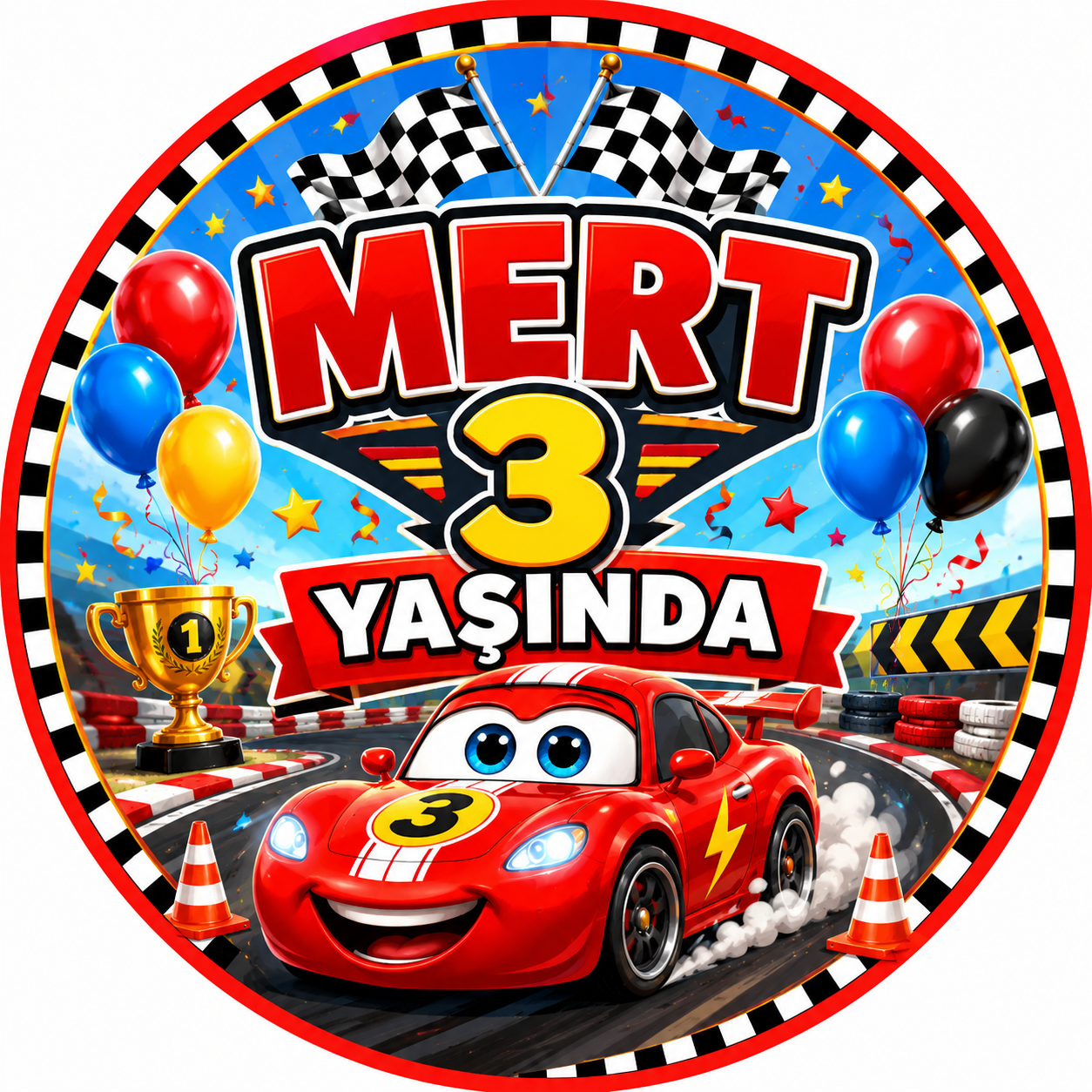 Cars KonseptiCars Kişiye Özel Sticker 24 Adet