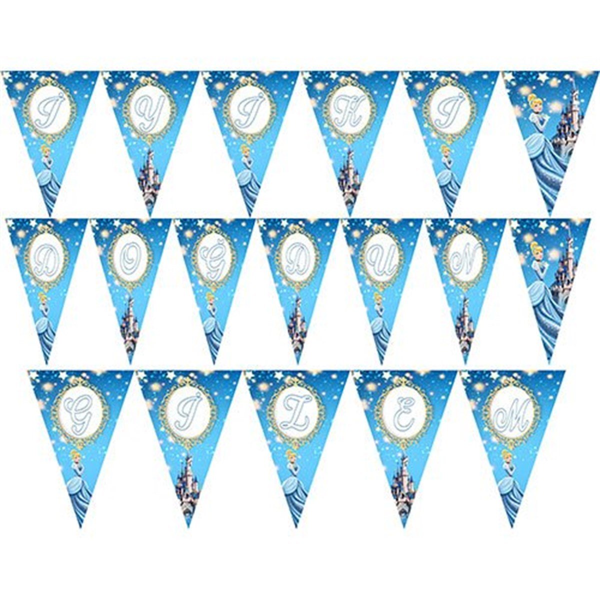 Cinderella Kişiye Özel İsimli Bayrak