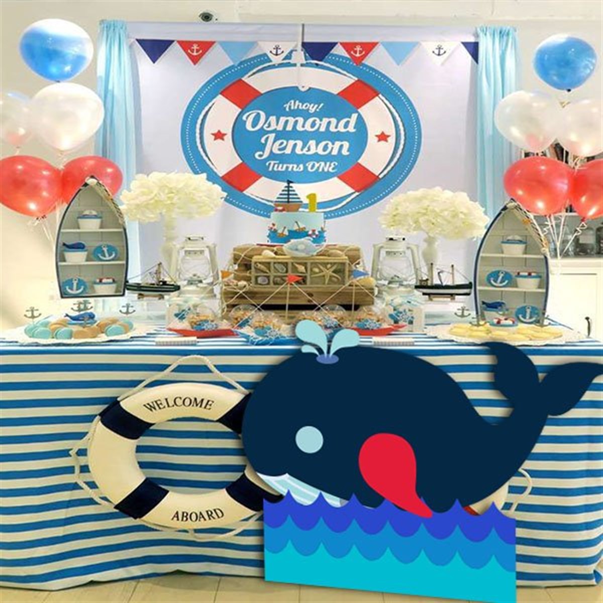 Denizci Yunus Balığı Masa Üstü Ayaklı Pano