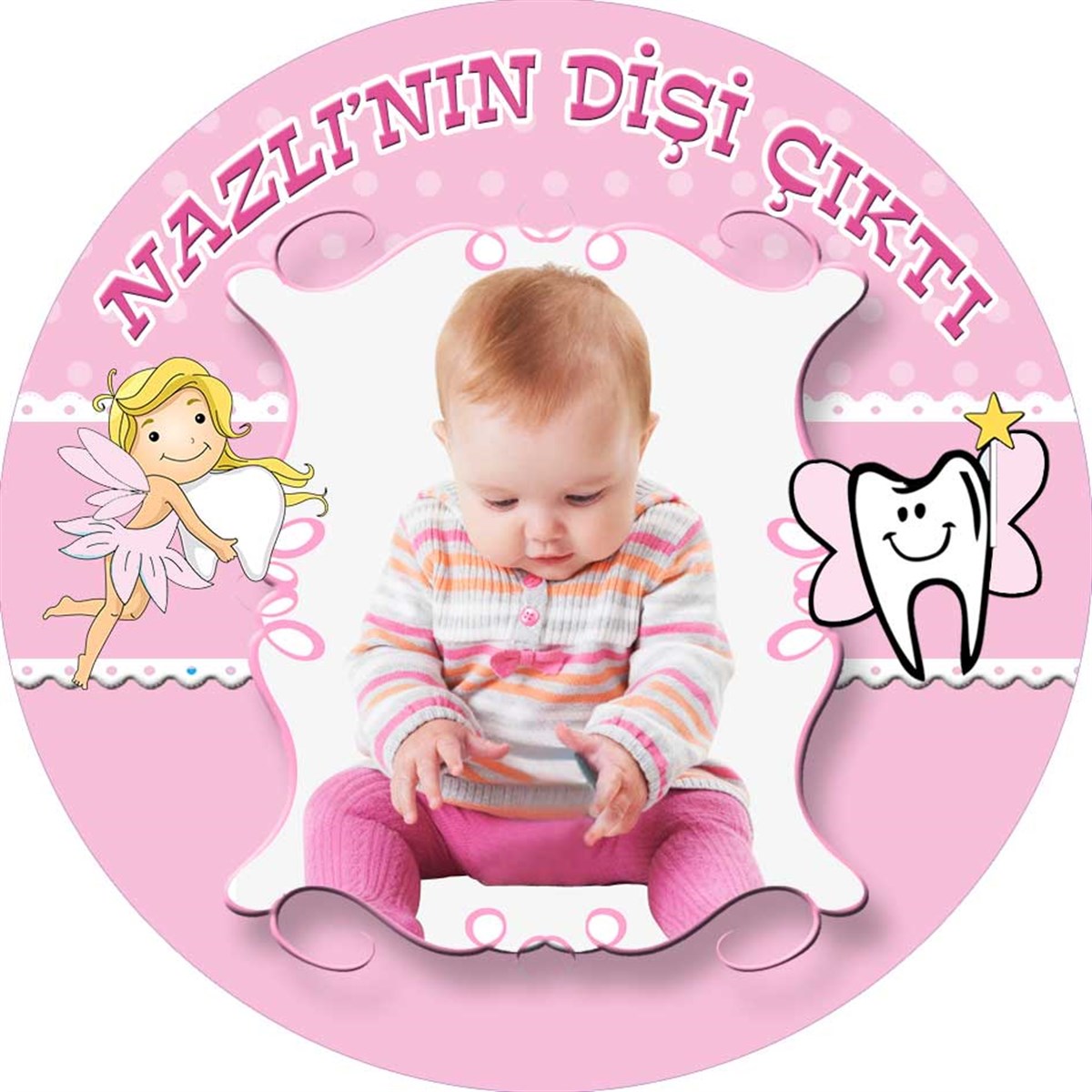 Diş Buğdayı Kız Kişiye Özel Sticker 24 Adet