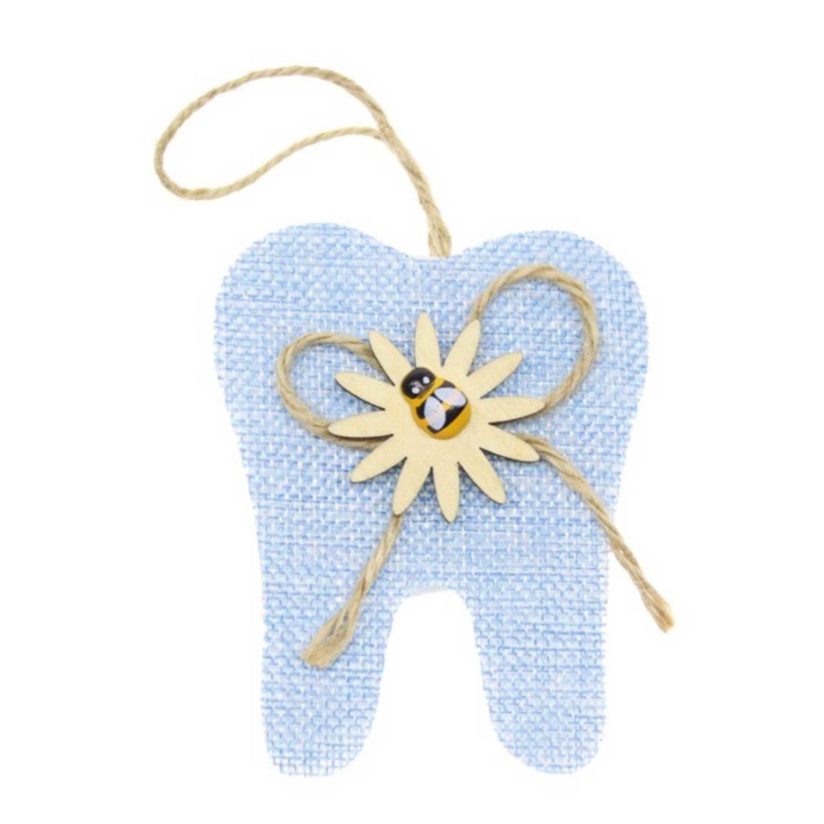 Diş Şeklinde Mavi Hasır Kese