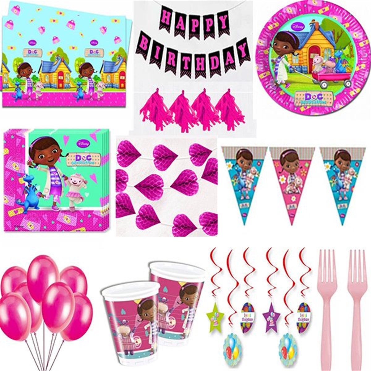 Doc Mcstuffins 24 Kişilik Parti Seti