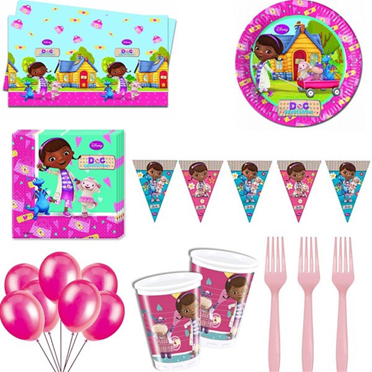 Doc Mcstuffins 8 Kişilik Parti Seti