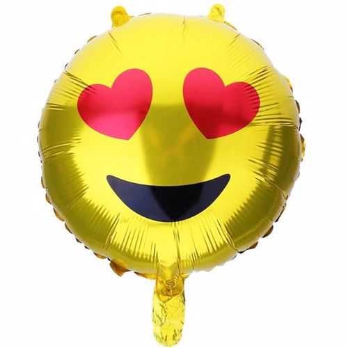 Emoji Kalpli Gülen Surat Folyo Balon