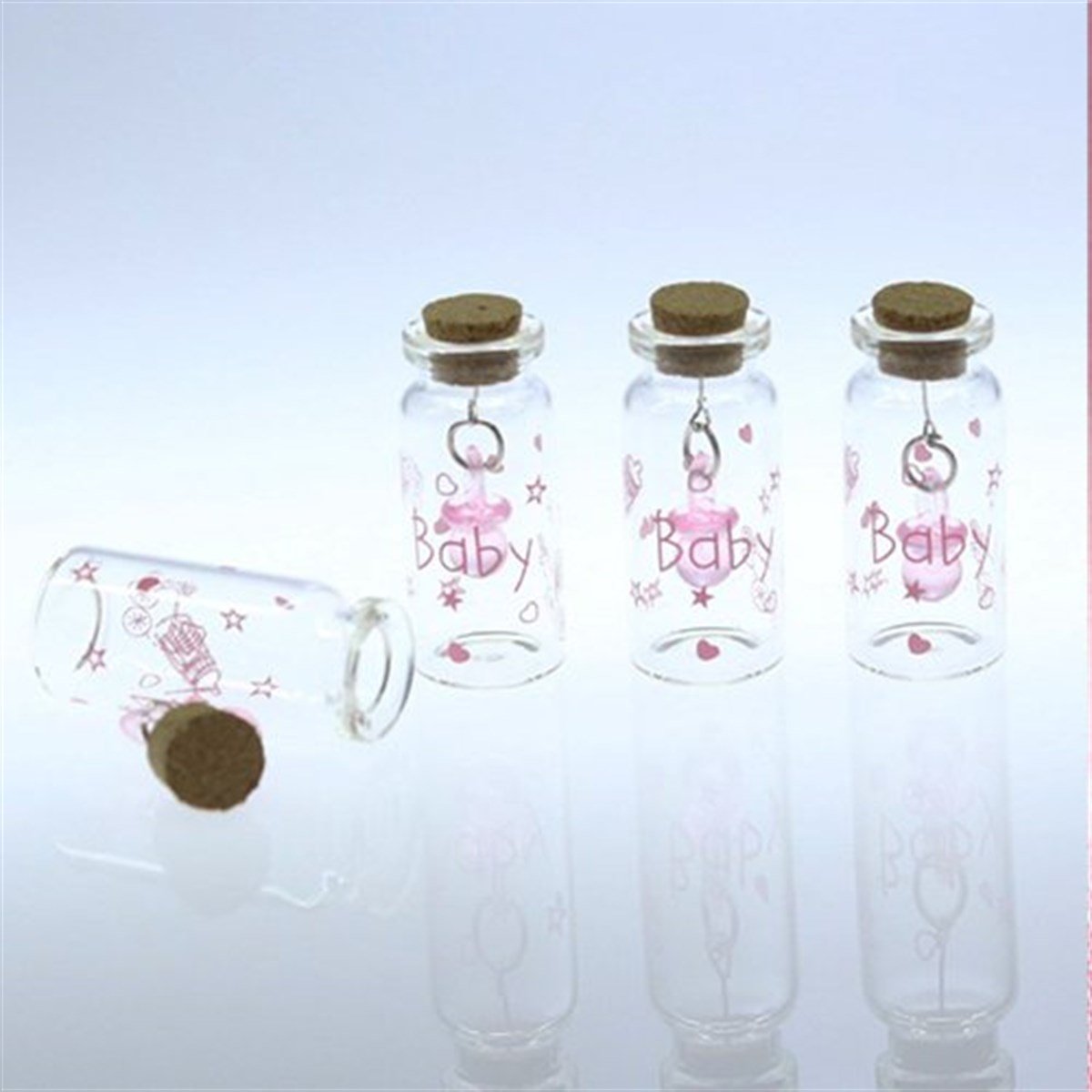 Emzikli Şişe Pembe Renk 12 Adet