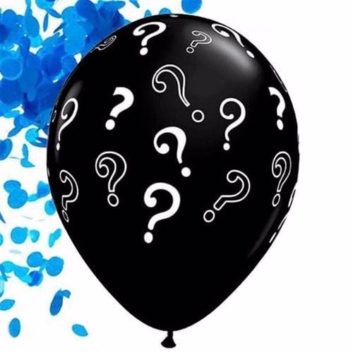 Erkek Bebek Cinsiyet Belirleme Balonu 90 cm Mavi Konfetili