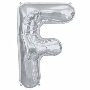 Gümüş Renk 76 cm F Harf Folyo Balon Gümüş 76 cm