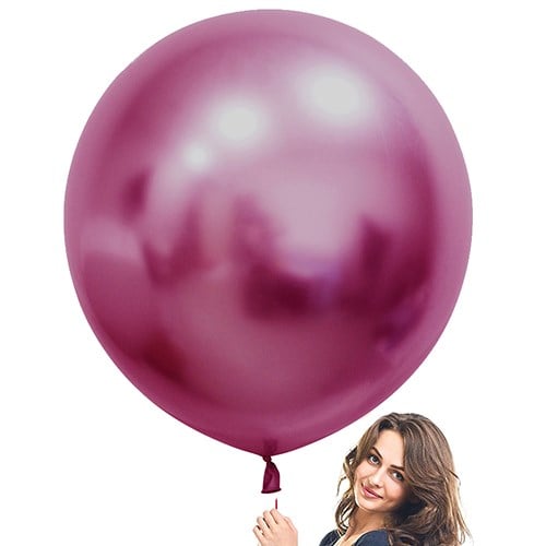 Fuşya Jumbo Krom Balon 24 İnç 68 Cm